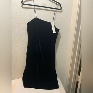 NWT WORTH Black Strapless Velvet  Dress size 12